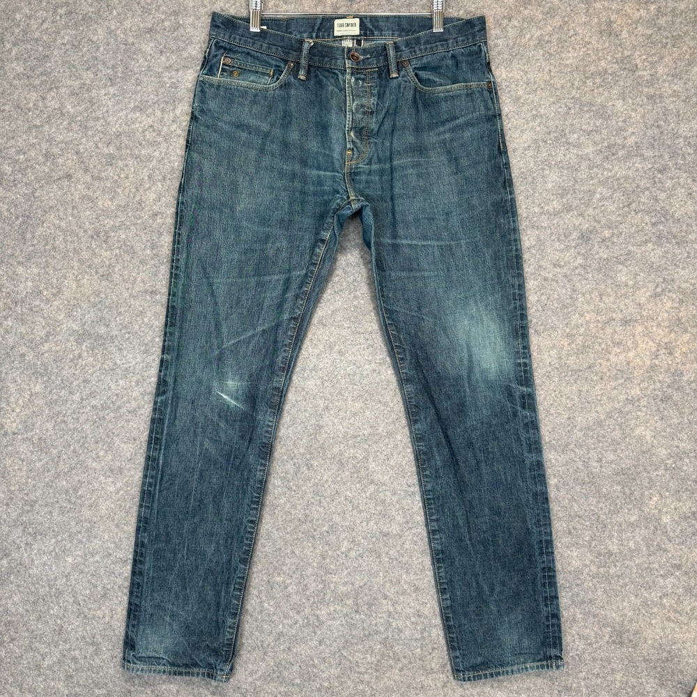 Todd Snyder Japanese Selvedge Denim Jeans Mens 33x32 Slim Fit Blue Pant Japan